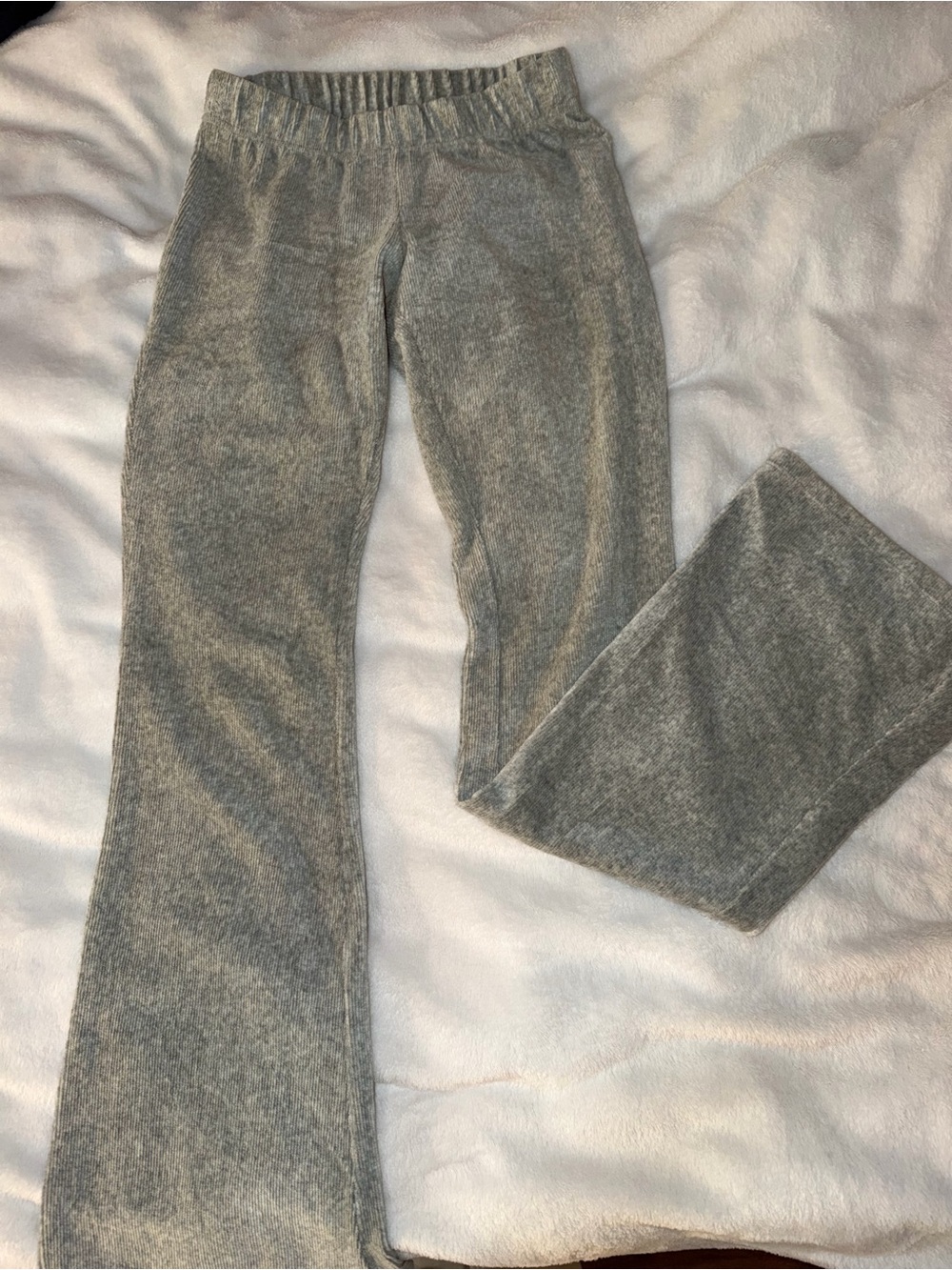 Kids Gray Knit Flare Pants - Comfortable Everyday Bottoms